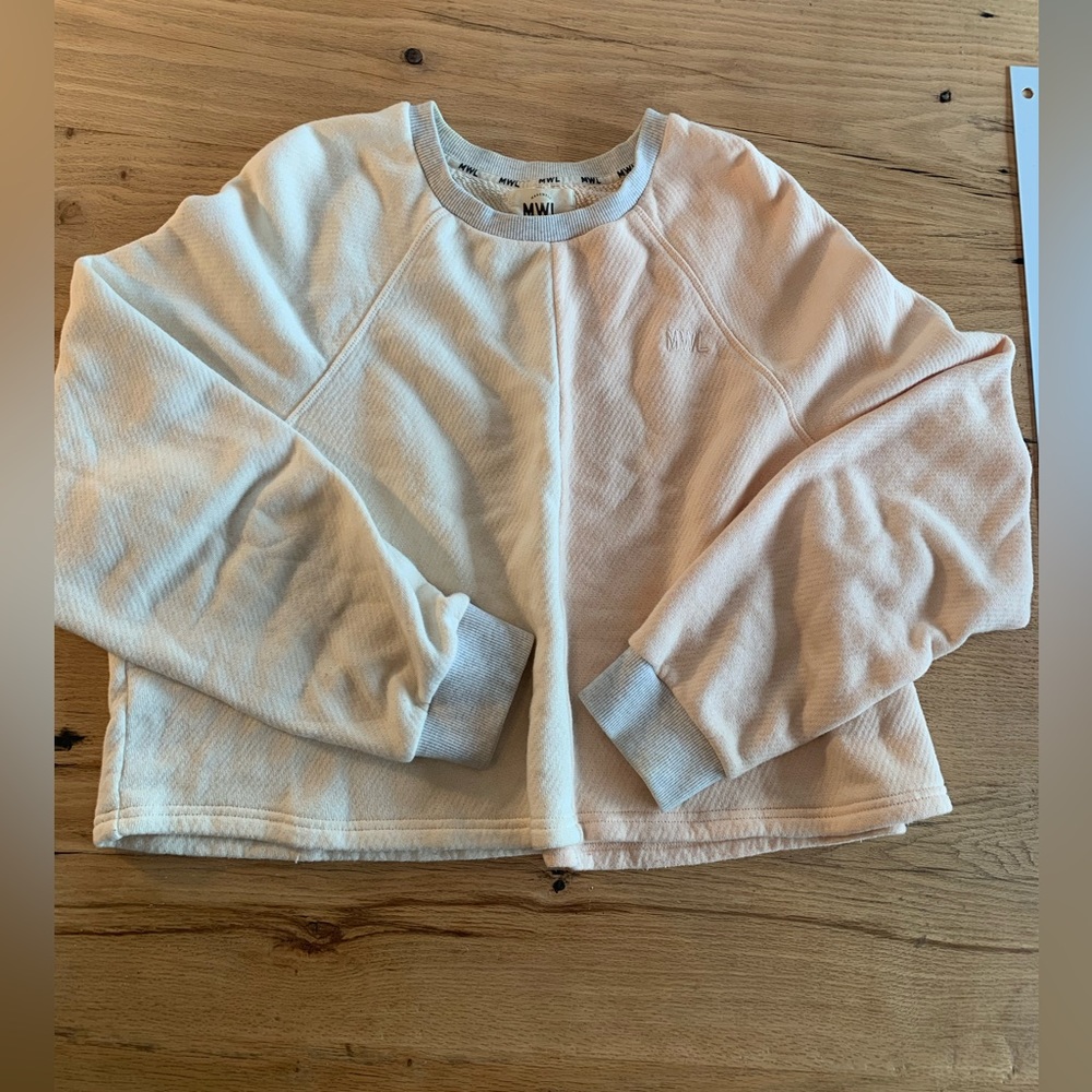 Madewell MWL Women’s Crop Sweatshirt Peach Cream Size XL Preowned